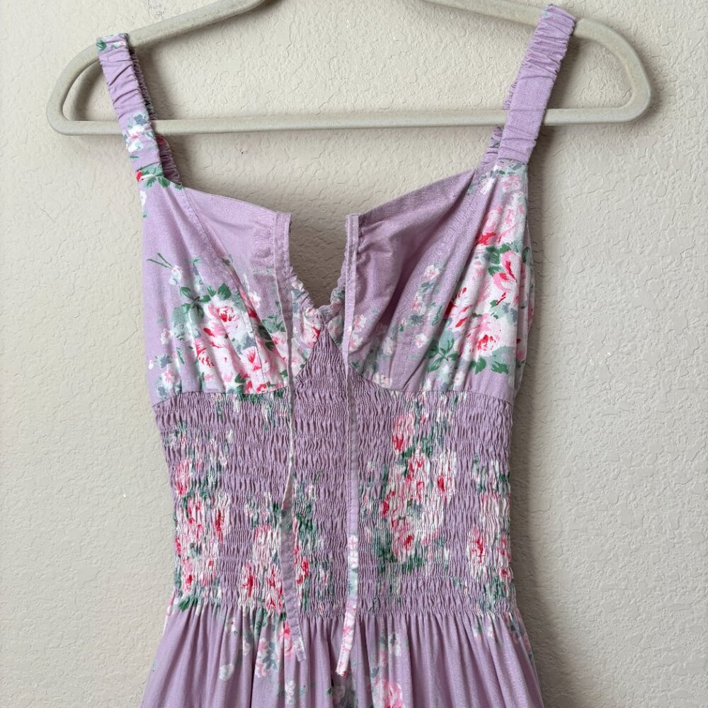CB Positano Handmade in Italy Boho Floral Print Cotton Tiered Midi Dress - Picture 2 of 12
